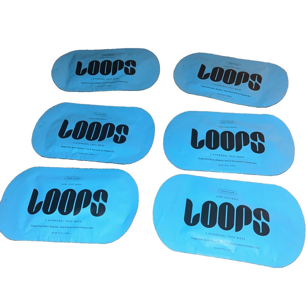 6 x Loops Beauty Hyper Smooth Hydrogel Face Mask 10/2027 Dark Spots